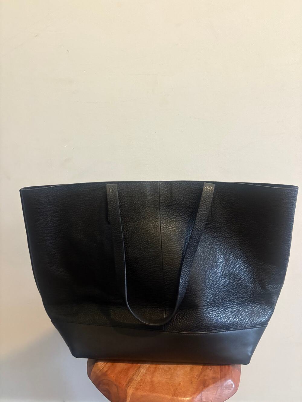 Melrose and Market (Nordstrom) Genuine Black Pebbled Leather Tote Bag